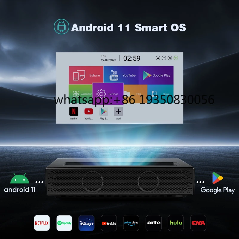 Фото Проектор UST Triple MINI Everycom U1 для домашнего кинотеатра 4K, мини-проектор 4K №2
