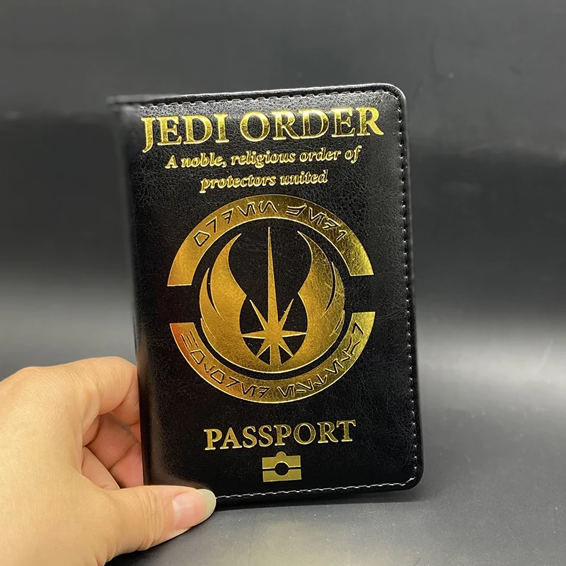 Star Wars pasaport kapağı Jedi sipariş sembol Logo kılıfı pasaport pu deri moda film seyahat cüzdanı erkekler kadınlar