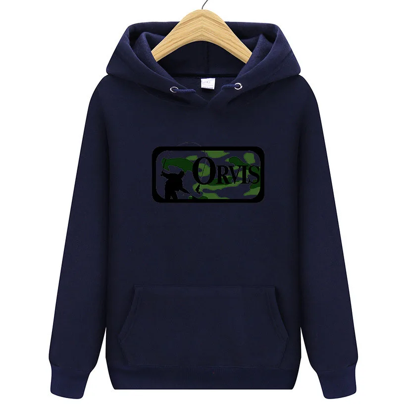 Мужская толстовка с принтом ORVIS черный пуловер унисекс капюшоном для рыбалки