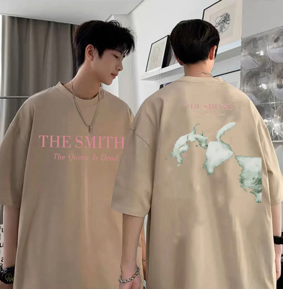 

British Rock Band The Smiths The Queen Is Ad Cat Print T-shirt Men Vintage Gothic Tee Short Sleeve Male T Shirt Oversized Unisex