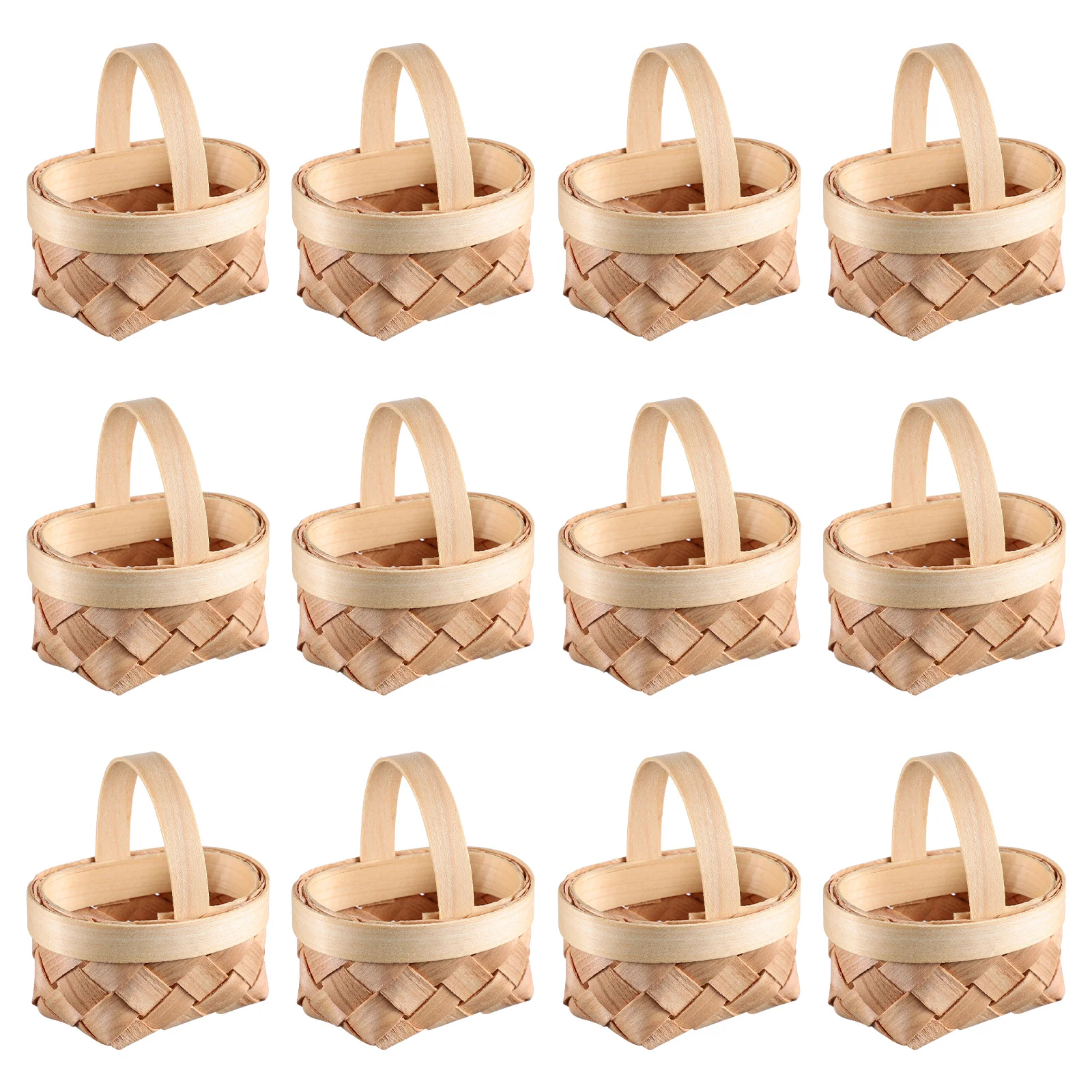 S Wooden Baskets Weaving Small Miniature Portable Toy Child Candy