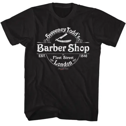 Черная футболка Sweeney Todd Barber Shop Y2K топы унисекс летние с коротким рукавом