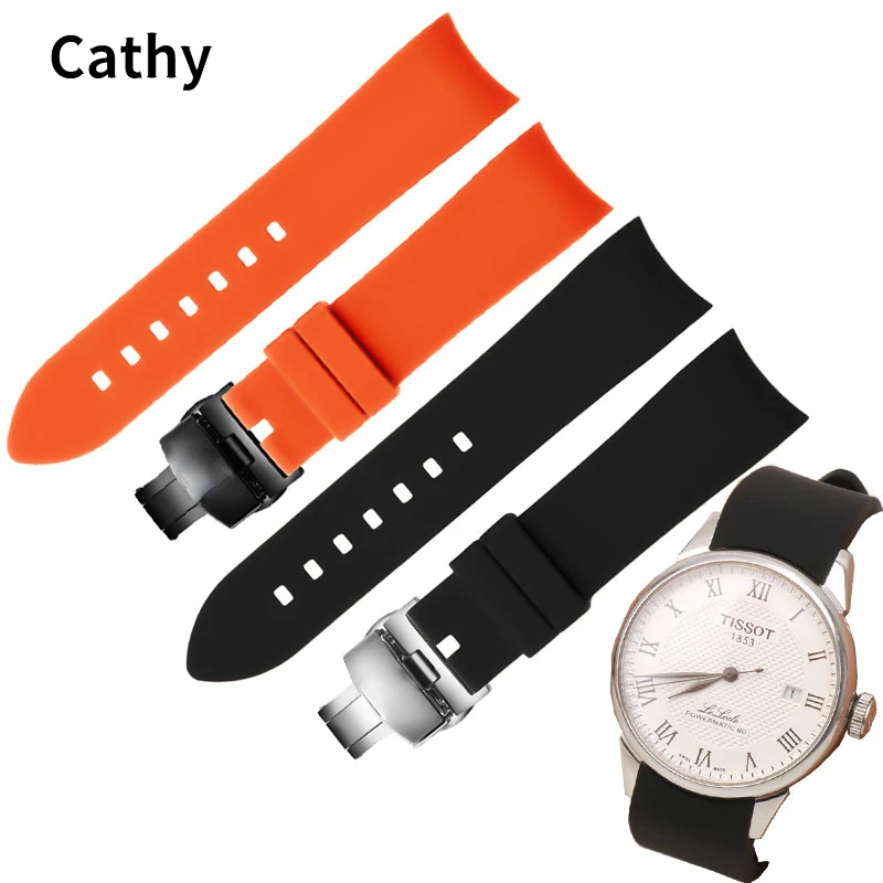 Silicone Watch Strap for Tissot 1853 Cable Kutut035 Waterproof Sweat-Proof Arc Interface Band Accessories 22mm Wristband |