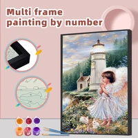 ruopoty diy painting by numbers with multi aluminium frame kits picture drawing girl coloring by number home decor gift
