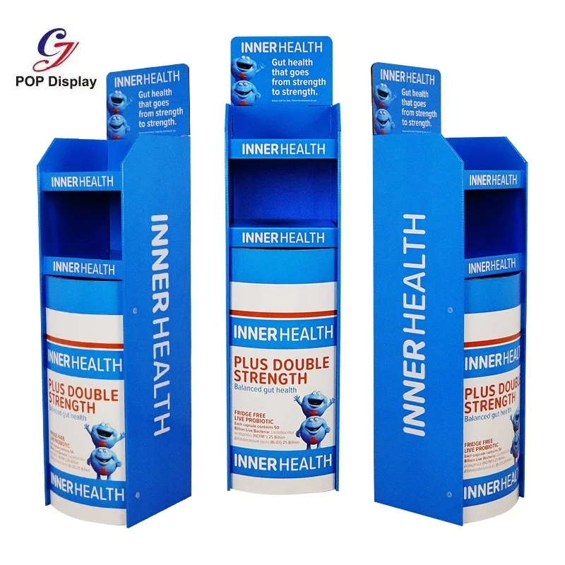 

Прочный дизайн под заказ, картонная стойка, без бумаги, витрина для медицинской розничной торговли в аптеке