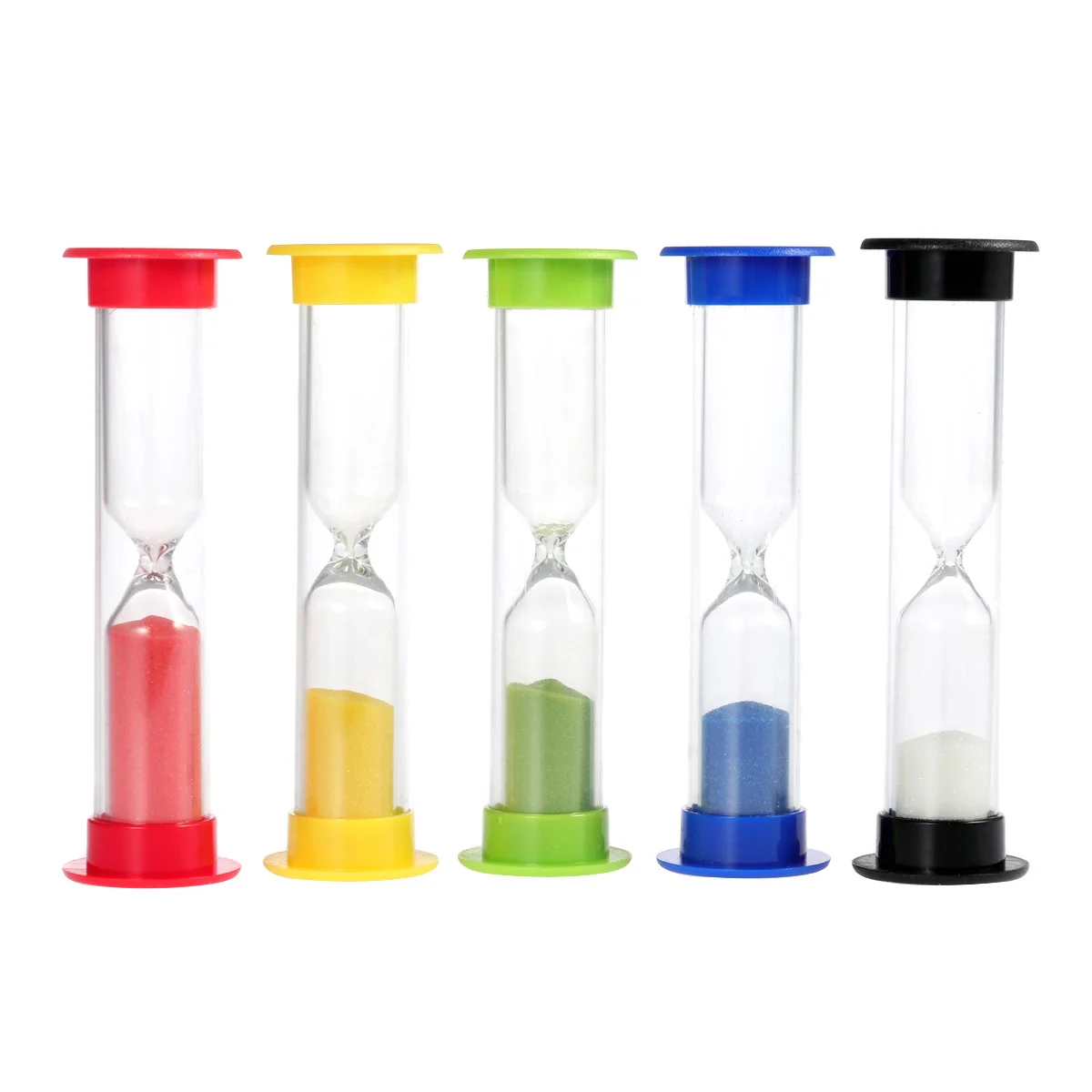 

5pcs 30sec /1min /3mins /5mins /10mins Colorful Hourglass Sandglass Sand Clock Timers (Random Color)