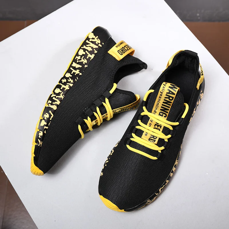 

2022 Men Knit Sneakers Breathable Comfortable Athletic Running Casual Light Weight Male Walking Gym Shoes 39-47 Zapatos Hombre