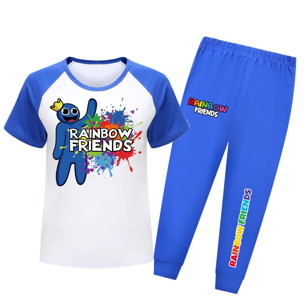 

Game Rainbow Friends Pyjama Kids Pajamas Baby Boys Short sleev Tshirt Pants Set Children Cartoon Sleepwear Toddler Girls Outfits