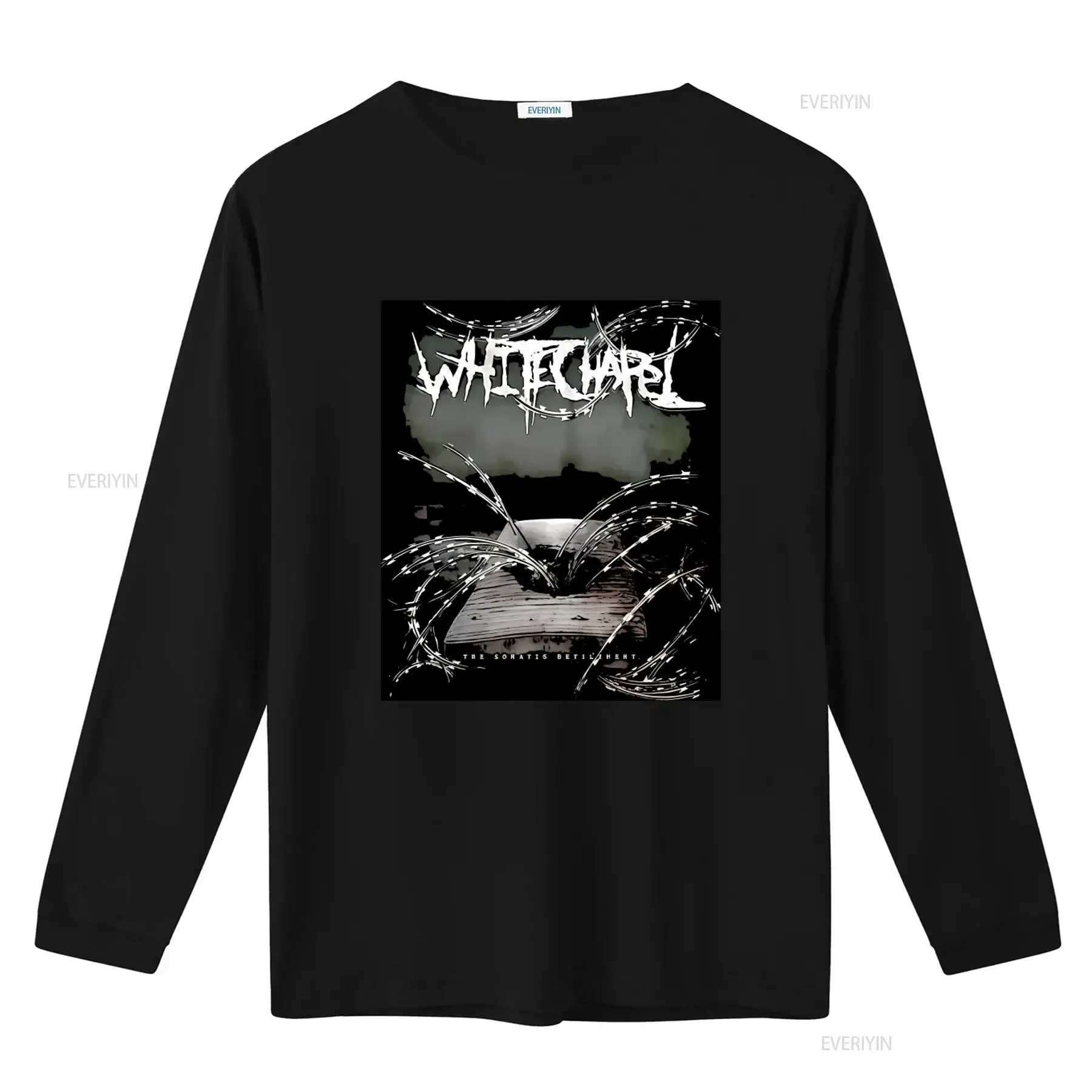 Фото Мужская черная футболка WhiteChapel The Somatic Defilement, все размеры в наличии, винтажная, с эффектом потертости, дизайнерская одежда, удобная, унисекс. №2