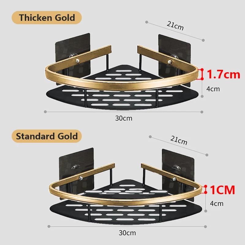 Bathroom Corner Shelf without Drilling Rustproof Space Aluminum Shower Storage Rack Shampoo Holder  Bathroom Accessories