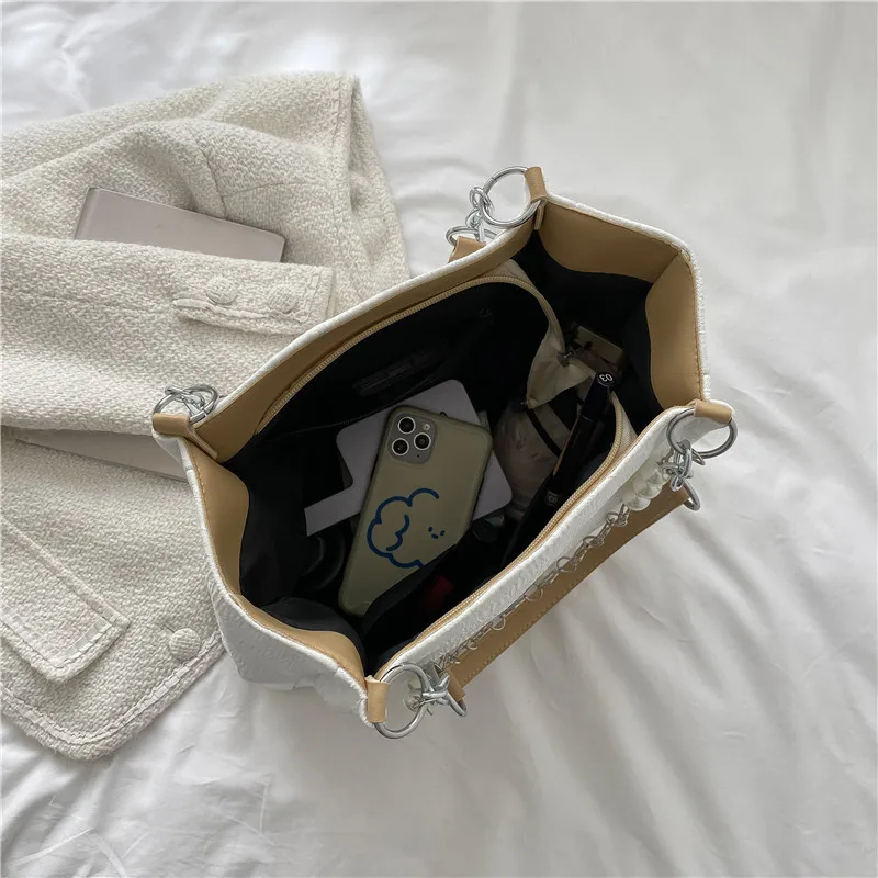 Large Canvas Tote Women Shoulder Bag Eco Shopper Bags for Women 2022 Casual Ladies Big Shoulder Crossbody Bag Women Handbag