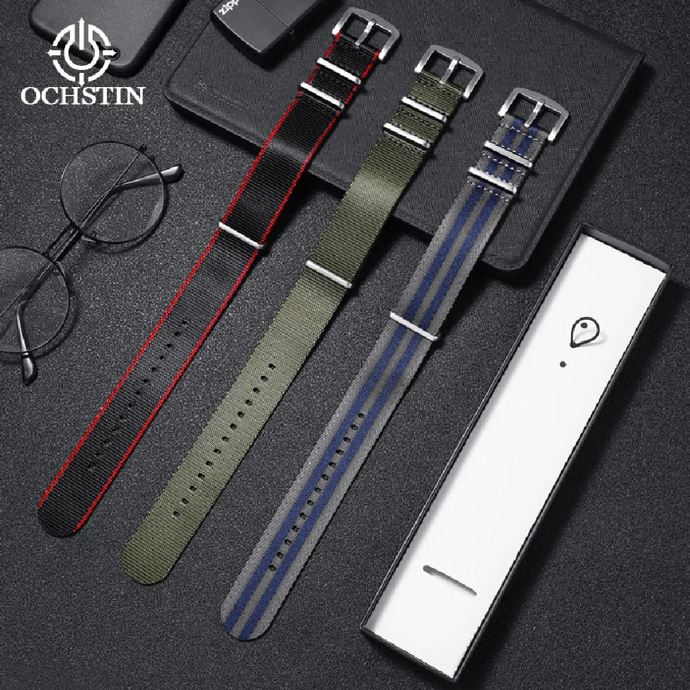

OCHSTIN 2020 High Premium Quality Nato Watch Strap Nylon 20mm 22mm For James Bond Men Sports Seatbelt Watchband Wrist Bracelet