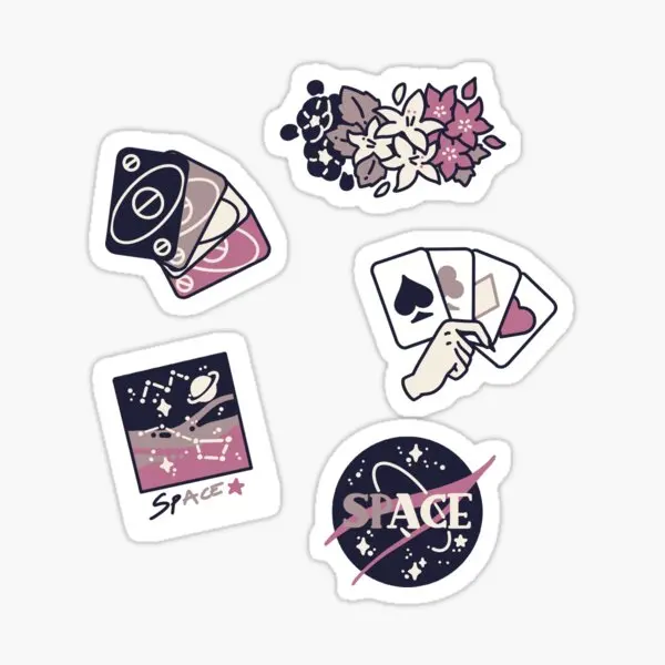 

Asexual Memes Sticker Sheet 5PCS Stickers for Stickers Art Funny Background Room Cartoon Wall Water Bottles Luggage Home Window