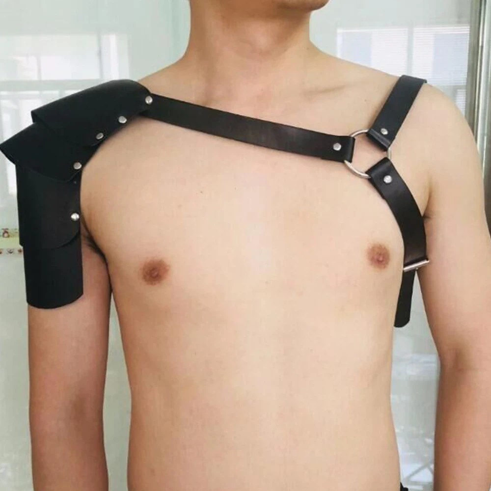 

Men Punk Faux Leather Belt Bondage Strap Underwear Camisole Gay Adjustable Sexy Body Chest Harness Erotic Linger Suspenders