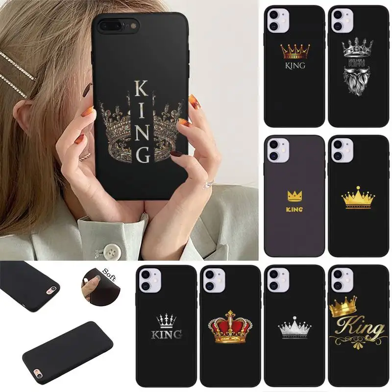 

King Crown Phone Case for iPhone 13 11 12 Pro Max mini 7 8 6 Plus XR X XS se phone Cover