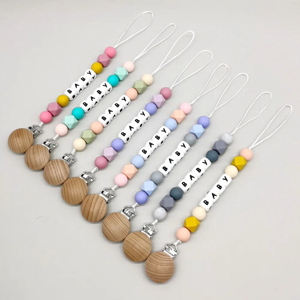 Персонализированные именные Детские клипсы для соски Мультяшные игрушки