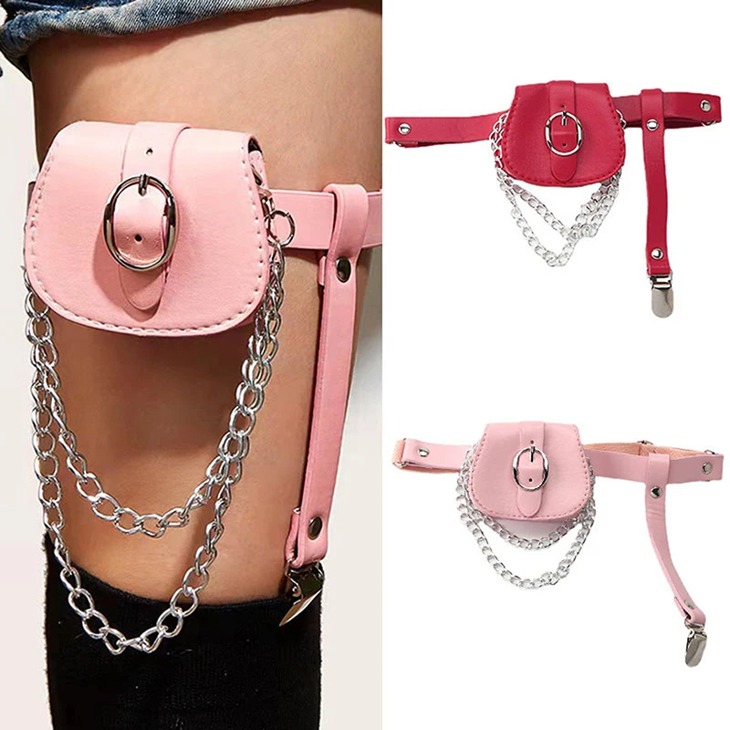 

Подвязка для сумок в стиле панк, эластичный пояс в готическом стиле, кольцо на бедро, брелок из искусственной кожи с заклепками для ног, модные аксессуары для монет и кошельков