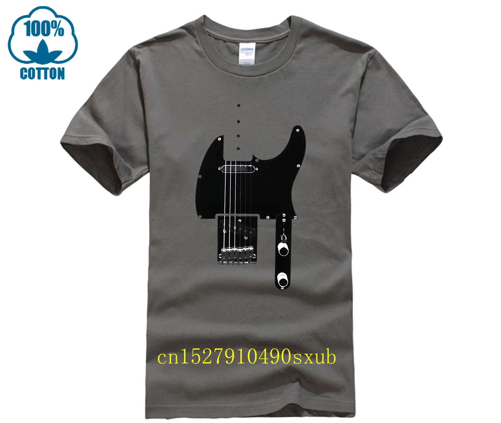 Фото Мужская футболка с мультяшным принтом Fun Telecaster Body, летняя модная уличная футболка с короткими рукавами №2