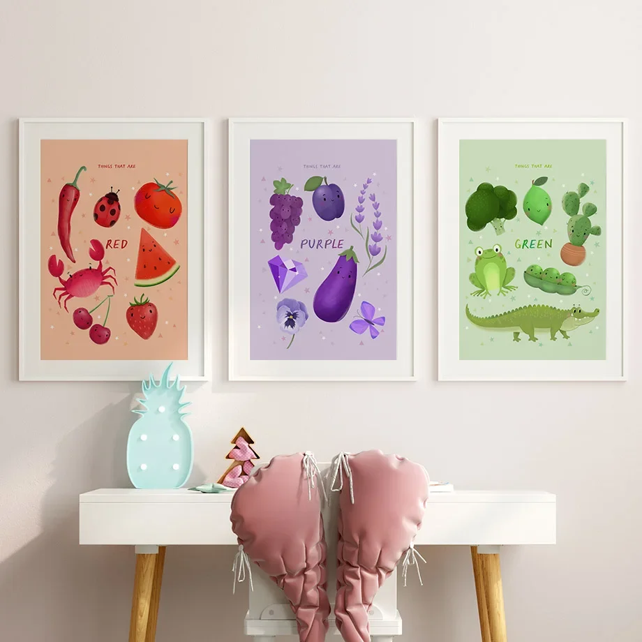 Плакаты и принты на холсте для детской комнаты настенные картины с фруктами