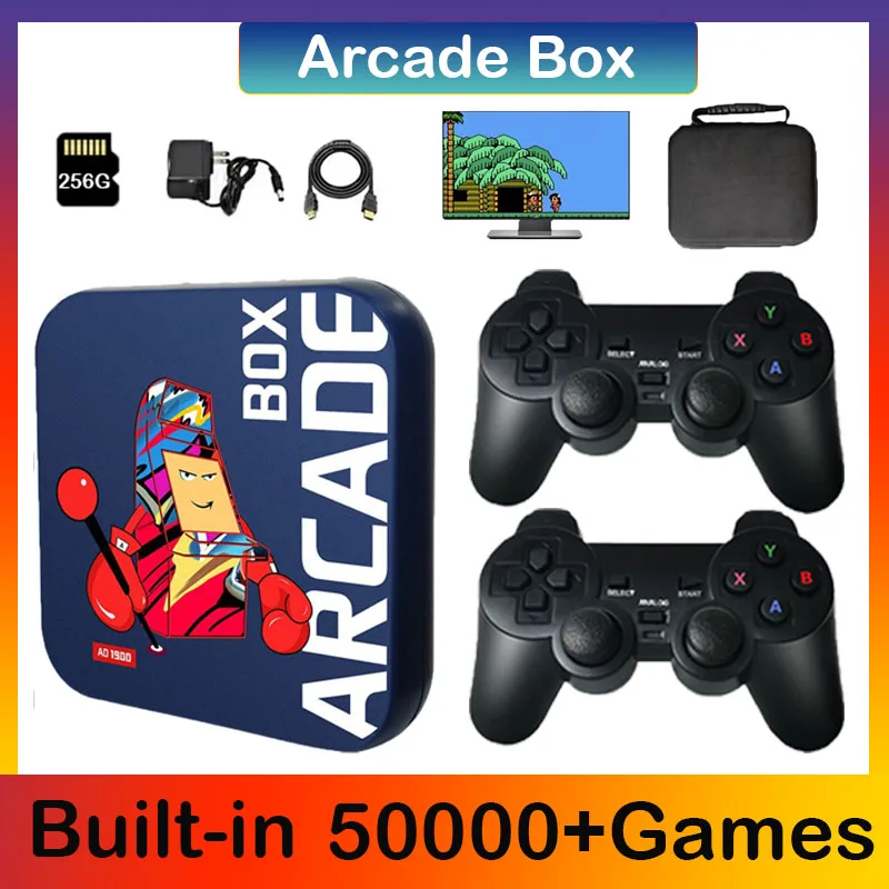 

Video Game Console Arcade Box Video Game Console 4K HD 128GB Portable for PSP/PS1/DC/Naomi Plug And Play Installed 40000 Games