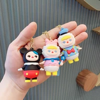 new cute mickey and minnie keychain doll car key pendant couple schoolbag pendant key chain