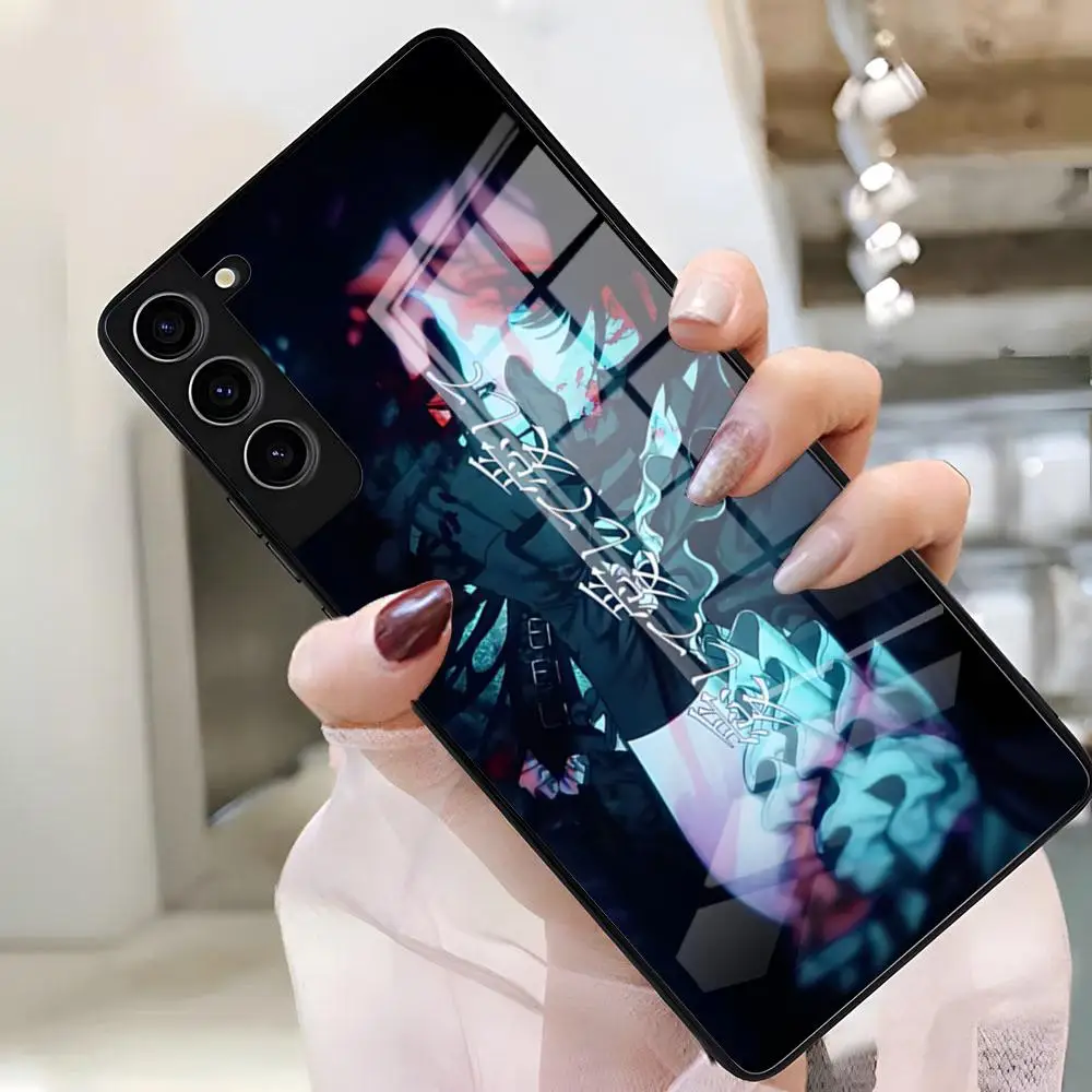 Фото Чехол для телефона Ado Kyogen X Uta для Samsung S26 S25 Plus S20 S20 Plus S22 Ultra S23 FE S21 Plus S21 Ultra, стеклянная крышка №5