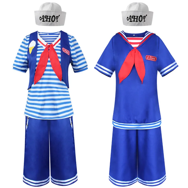 

5 2019 best seller drop shipipng Stranger Things Season 3 Robin Steve Harrington Scoops Ahoy Cosplay Costume Sailor Uniform