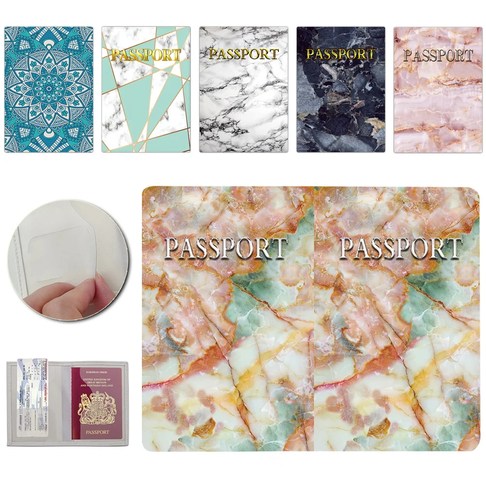 

2023 Fashion Passport Covers Travel Wallet Covers for Passports Marble Series ID Card Holder Wedding Gift Wallet Case Pu Leather