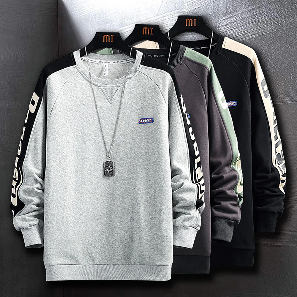 Свитшот мужской с длинным рукавом Повседневная рубашка в полоску сбоку уличная