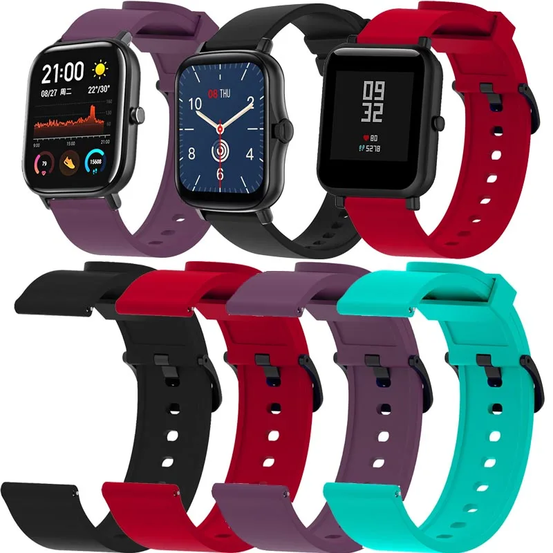 

Watch Strap For Xiaomi Huami Amazfit GTS 2 Mini 2e 3 Bip U Pro S Lite GTR 42mm Bracelet Silicone Watchband