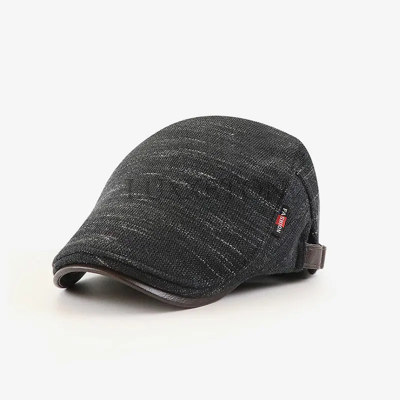 

Solid Knitted Beret Hat For Men Thicken Fleece Winter Advanced Flat Ivy Cap Women Tweed Gatsby Newsboy Cap Retro Warm Cabbie Hat
