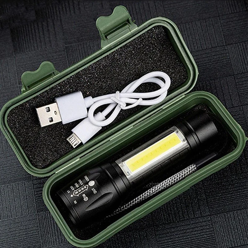 

Portable Rechargeable Zoom LED Flashlight XP-G Q5 Flash Light Torch Lantern 3 ing Modes Camping Mini Led