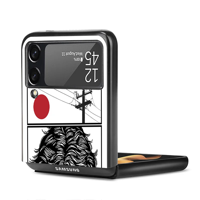 Жесткие чехлы для телефонов Samsung Z Flip 6 5 4 3 Galaxy Flip6 5G Flip5 Flip4 Flip3 Мультяшные Чехлы Hanma PC