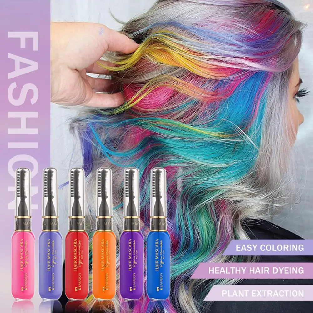 

11 Colors Disposable Hair Dye Color One-off Hair Coloured Mascara Hair Beauty Tool Washable Non-toxic DIY Temporary Dual Purpose