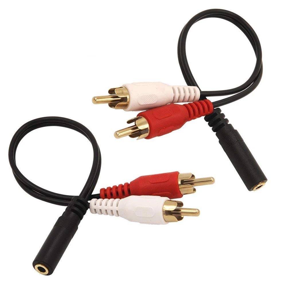 

Perfect Fit for Most Car Models 2 Pack 3 5mm Audio to 2 RCA Cable 1/8 Stereo Female to 2RCA Male Y Splitter Aux