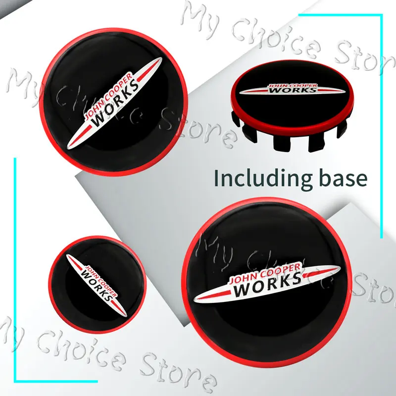 

JCW John Cooper Works Логотип Эмблема Автомобильные колпаки центральной ступицы колес Водонепроницаемые наклейки для Mini Cooper JCW R55 R57 F55 F56 F58 4 шт.