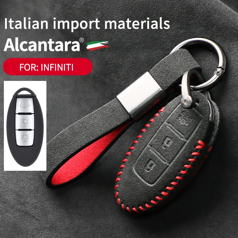 

for Infiniti QX50 QX60 Q50L Q70 Q50 QX80 QX70 Q60 ESQAlcantara key case suede leather case all-inclusive buckle