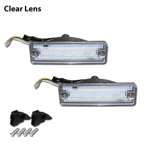 Двухцветный динамический Янтарный фотомагнитный автомобильный передний сигнал поворота лампочка с белыми ДХО для Ford фестиva, для грузовика Mazda 323 626 B2000/B2200/B2600