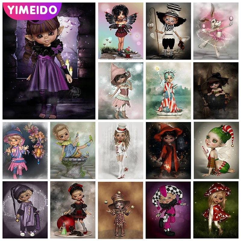 

YIMEIDO DIY 5d AB Diamond Painting Cross Stitch Kits Girls Full Diamond Mosaic Embroidery Cartoon Picture Rhinestone Home Decor