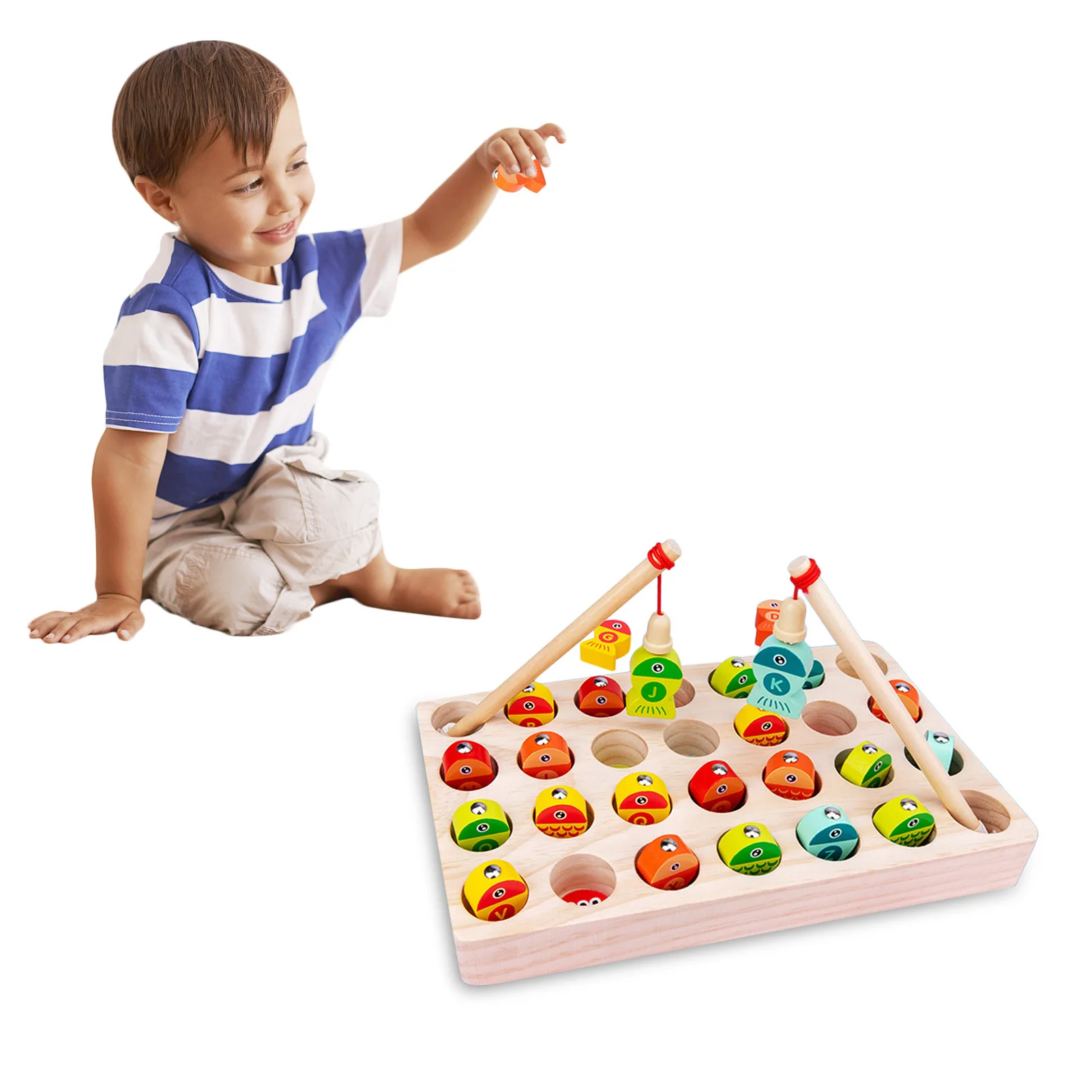 

Magnetic Wood Fishing Game Toy For Toddlers Alphabet Fish Catching Counting Games Puzzle Games With Numbers And Letters