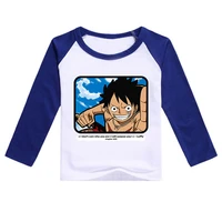 one piece luffy boys and girls baby bottoming shirts anime characters childrens long sleeve t shirts multicolor kids clothes