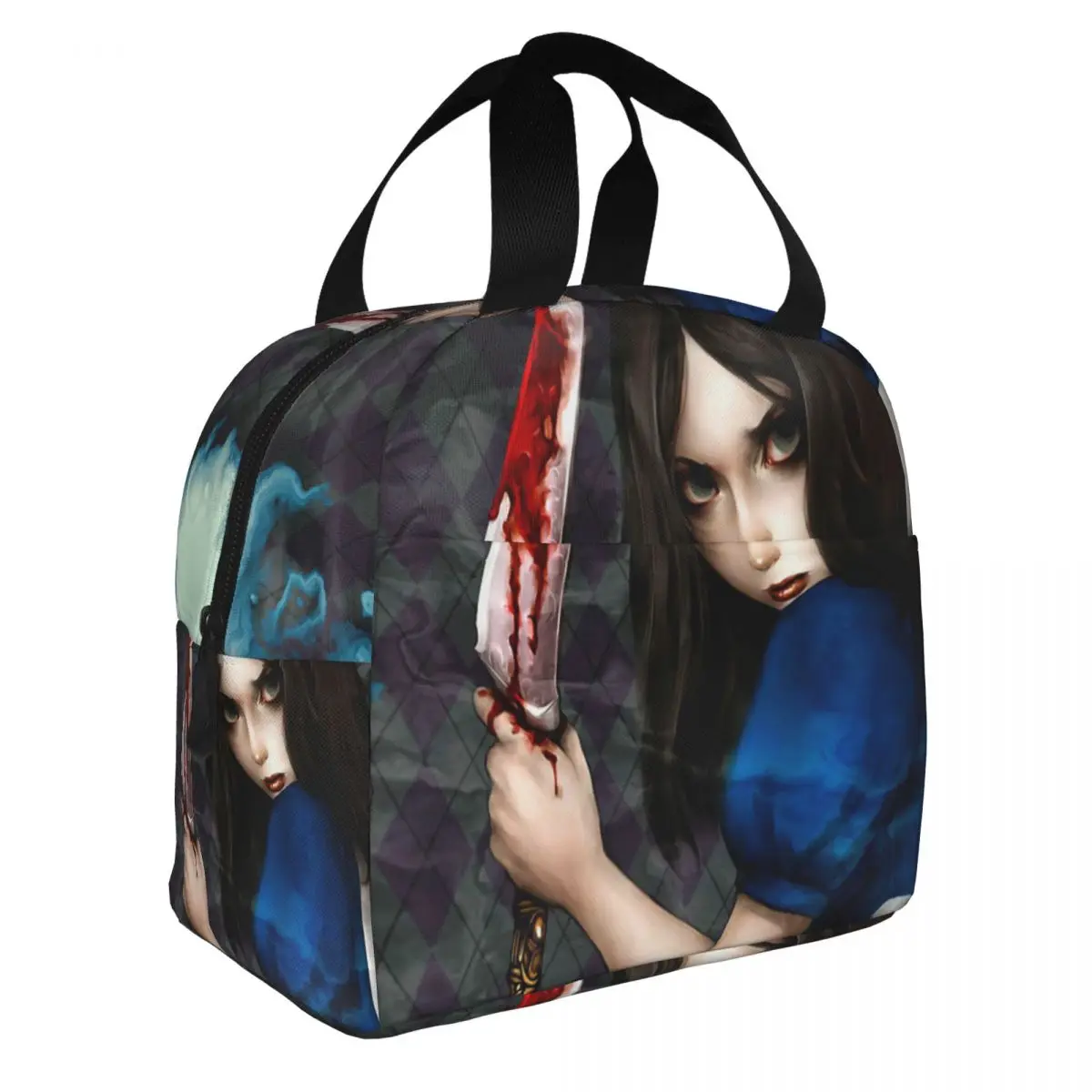 Alice Madness Returns,Video Game Lunch Bento Bags Portable Aluminum Foil thickened Thermal Cloth Lunch Bag for Women Men Boy