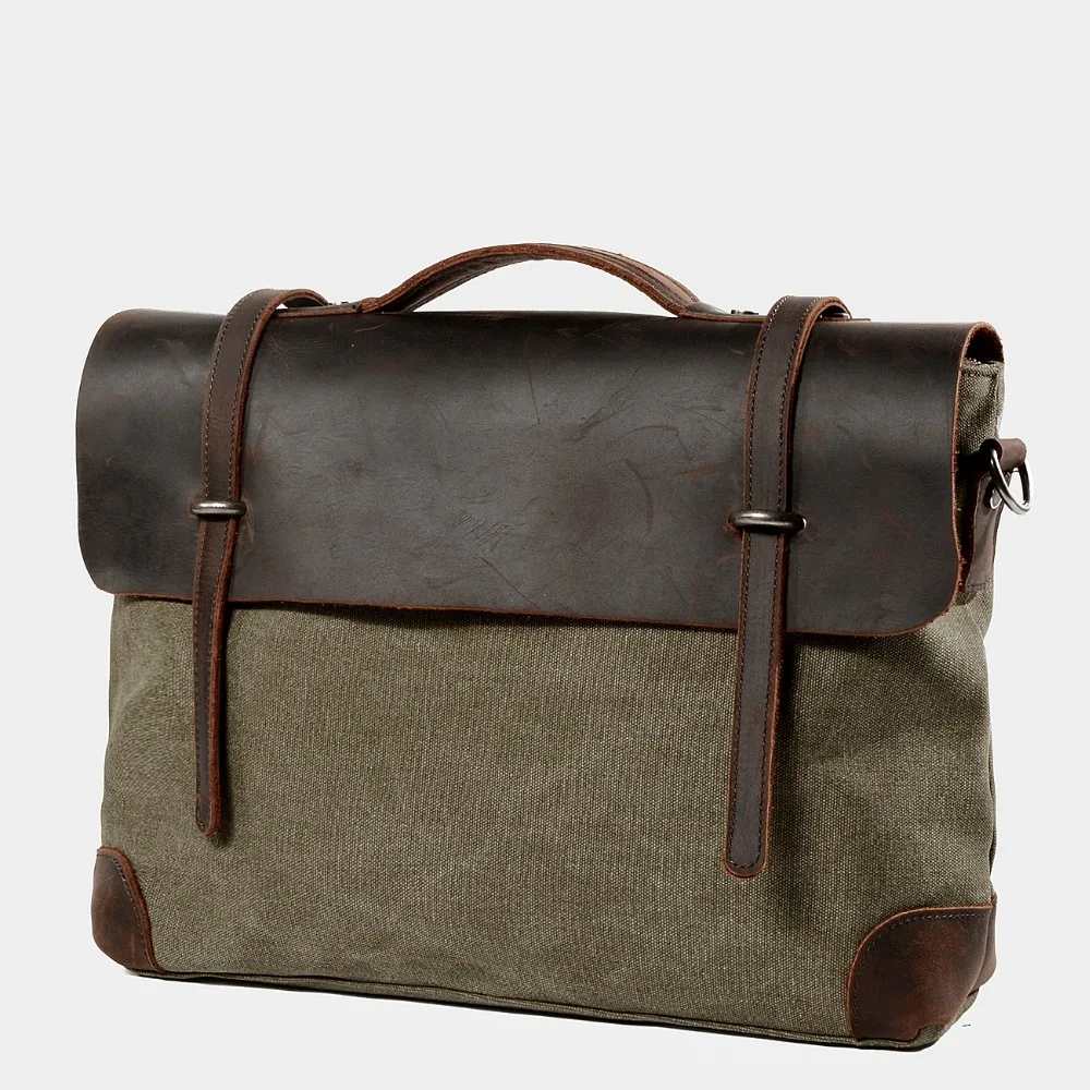 

Man Cowhide Crazy Match Canvas Single Package Male Package Business Affairs Leisure Time Portable Oblique Satchel Briefcase