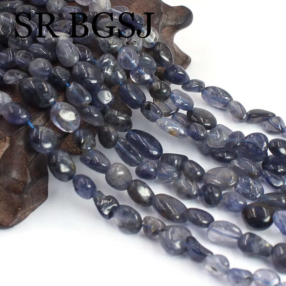 

Free Shipping 6x8mm Natural Cordierite Freeform Potato Shape Gems Jewelry Making DIY Loose Stone Chips Small Beads Strand 15"