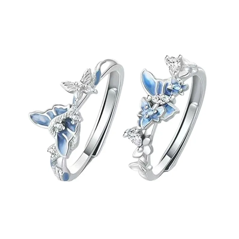 Кольцо Tian Guan Ci Fu Серебряные кольца-бабочки для женщин Xie Lian Jewelry Cos Hua Cheng Metal Accesorios Party Fashion Trend (art.: 3920d0fc59810) - 3920d0fc59810