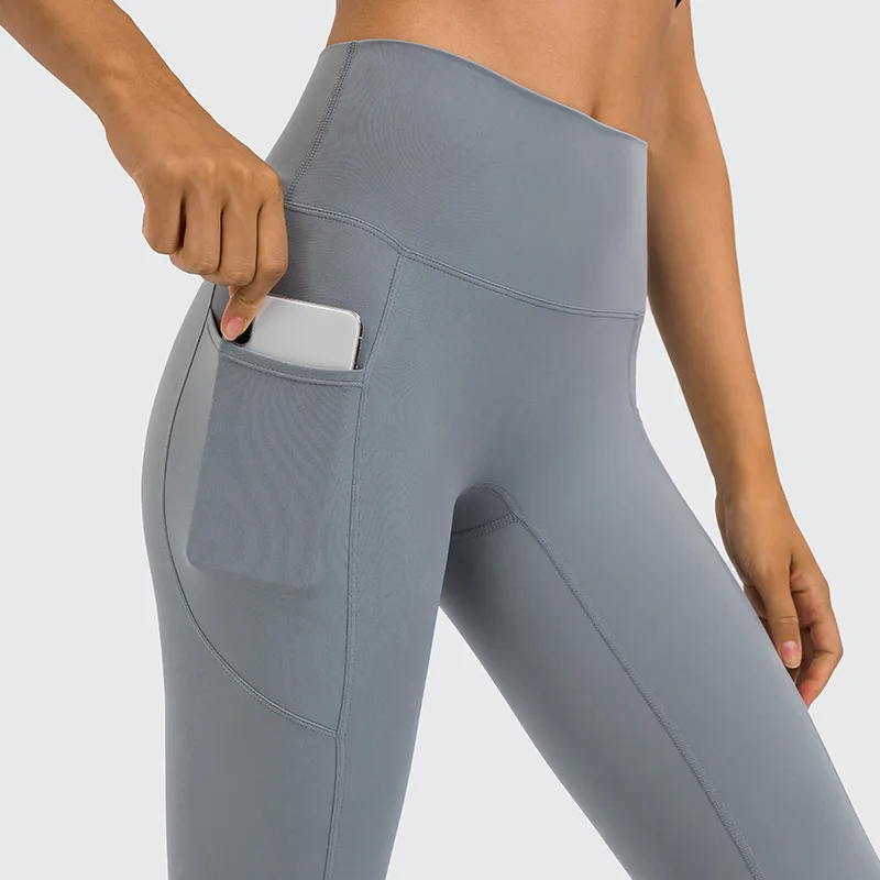 

New Arrivals Butter Soft Women Sports Pants Tights High Waist Sexy Peach Hip Side Pockets Yoga Leggings Gym Fintess Clothing Run