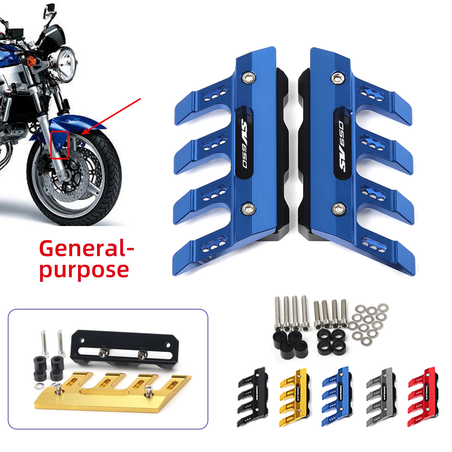 

Motorcycle Front Fender Side Protection Guard Mudguard Sliders For Suzuki SV650 SV650S SV650A SV650X SV 650Accessories universal