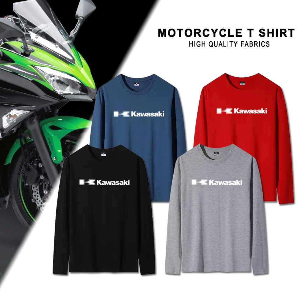 New For Kawasaki Motorcycle T Shirt Long Sleeve Printed Tops