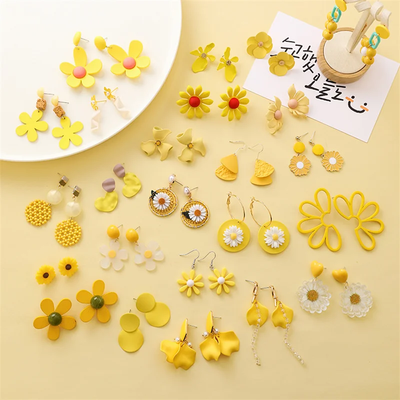

Yellow Series Cute Earrings Padded for Women Thin Wide Girls Hairbands Summer Ear Studs Fashion Accessories Jewelry Kendra Scott