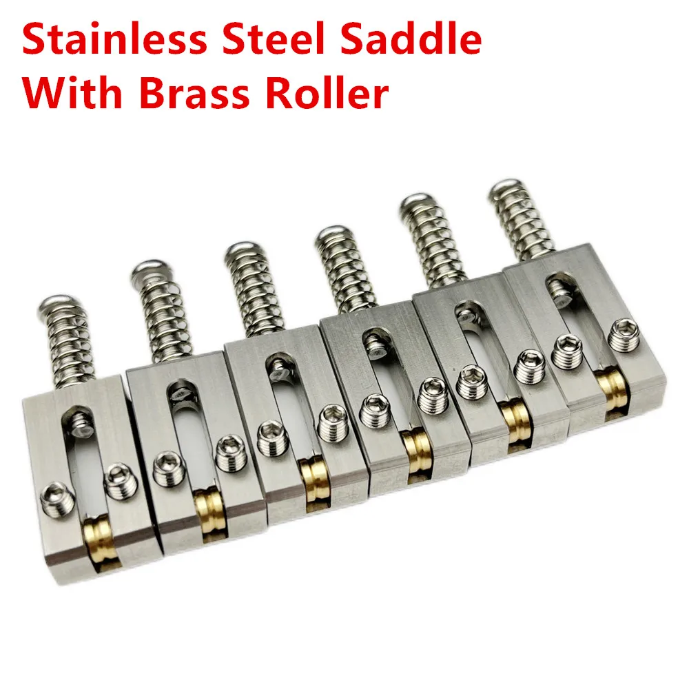 

【Made in Japan】 1 Set 10.5MM 10.8MM Stainless Steel Roller Saddle Tremolo Bridge Saddles For Strat ST Tele TL Electric Guitar